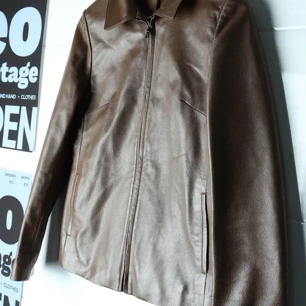 [BUNJANG] Brand Vintage Zip-Up Windbreaker Jumper Jacket - Brown / W(S-M) 브랜드빈티지 집업 바람막이 점퍼자켓 브라운-H34915