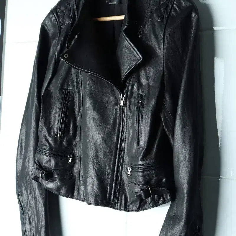 [BUNJANG] S-M Brand Vintage Zip-Up Windbreaker Jumper Jacket Real Leather / W(S-M) 브랜드빈티지 집업 바람막이 점퍼자켓 리얼레더-H34916