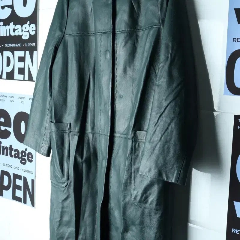 [BUNJANG] City Zip-Up Windbreaker Jumper Jacket Italian Leather / W(L-XL) 시티지 집업 바람막이 점퍼자켓 이태리가죽-H34920
