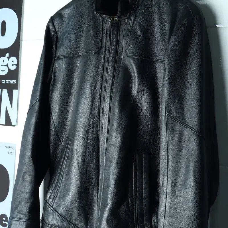 [BUNJANG] Geek Tailor Real Leather Zip-Up Windbreaker Jumper Jacket / (M-L) 긱테일러 집업 바람막이 점퍼자켓 리얼레더 양가죽-H34922
