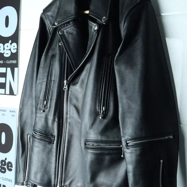 [BUNJANG] Brand Vintage Zip-Up Windbreaker Jacket Real Leather / (L-XL) 브랜드빈티지 집업 바람막이 점퍼자켓 리얼레더-H34924