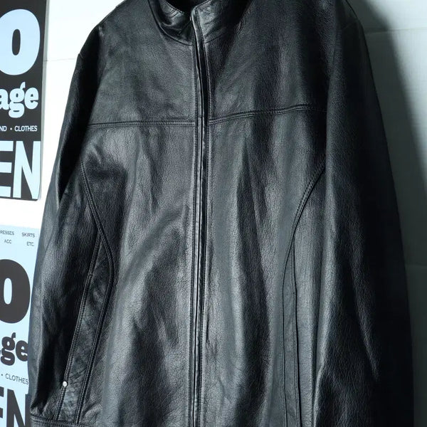 [BUNJANG] Rochas Men's Real Leather Zip-Up Windbreaker Jumper Jacket (2XL-3XL) / (2XL-3XL) 로가디스 집업 바람막이 점퍼자켓 리얼레더-H34928