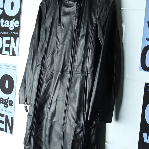 [BUNJANG] Andrew Marc Real Leather Zip-Up Windbreaker Jumper Jacket / W(S-M) 앤드류마크 집업 바람막이 점퍼자켓 리얼레더 롱-H34930