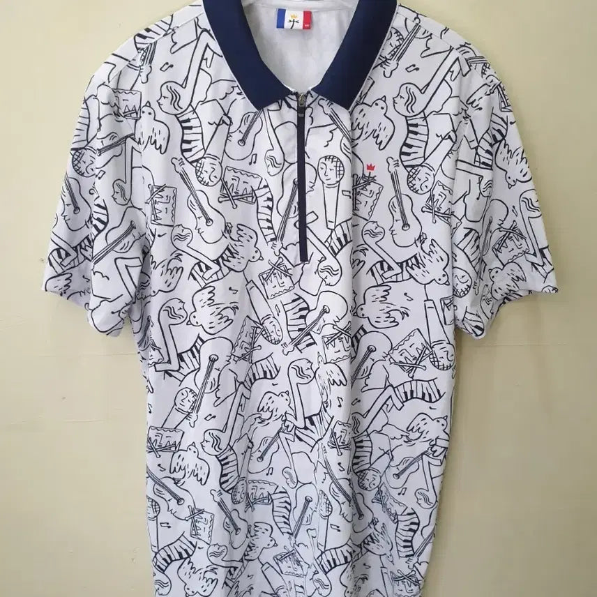 [BUNJANG] CASTELBAJAC Half-Zip Golf Polo Shirt - Size 100 / 100 까스텔바작 반집업 골프 카라티