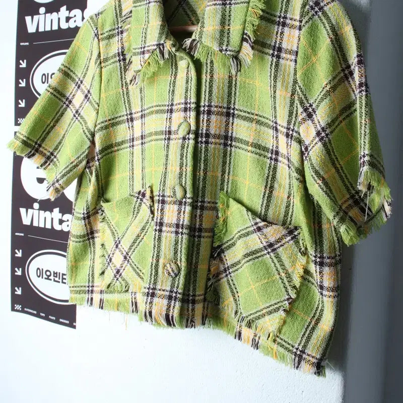 [BUNJANG] W Lab Studio Windbreaker Zip-Up Jacket / W(F) 랩 스튜디오 집업 바람막이 점퍼자켓 반소매 트위드-H34892