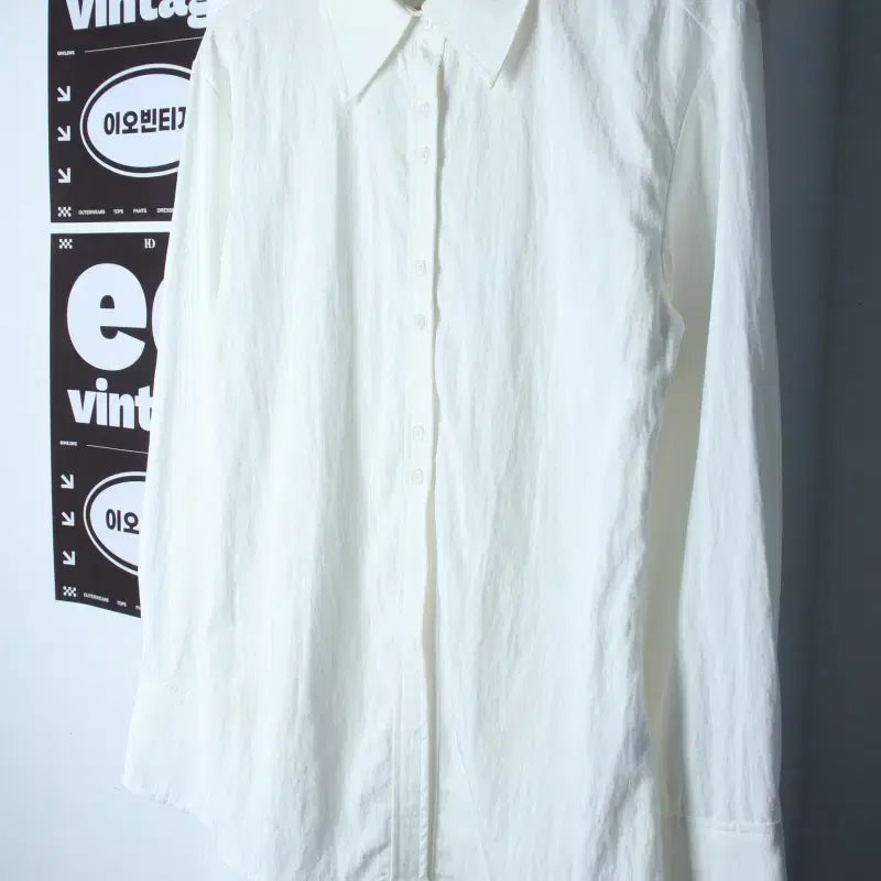 [BUNJANG] MISSOTemps White Solid Basic Shirt Blouse / W(L) 미쏘 셔츠 남방 블라우스 무지 화이트 놈코어-H35033