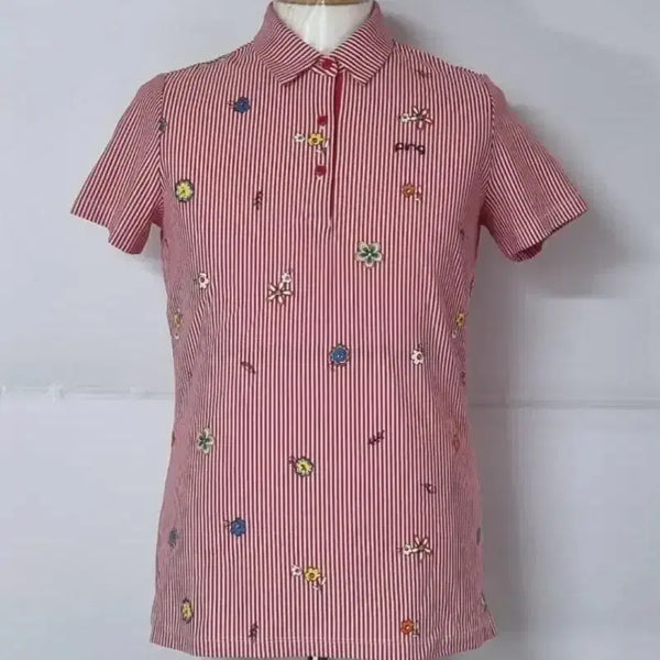 [BUNJANG] PING Printed Golf Short Sleeve Polo T-shirt (Size 66) / 66)핑 PING 프린티드 골프 포인트 반팔 카라티셔츠