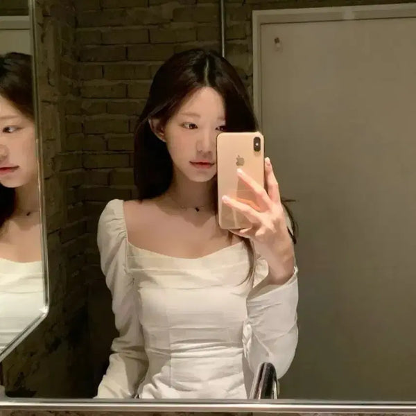 [BUNJANG] JENNIO Clean Square Blouse Ivory / 제니오 클린스퀘어 블라우스s 아이보리