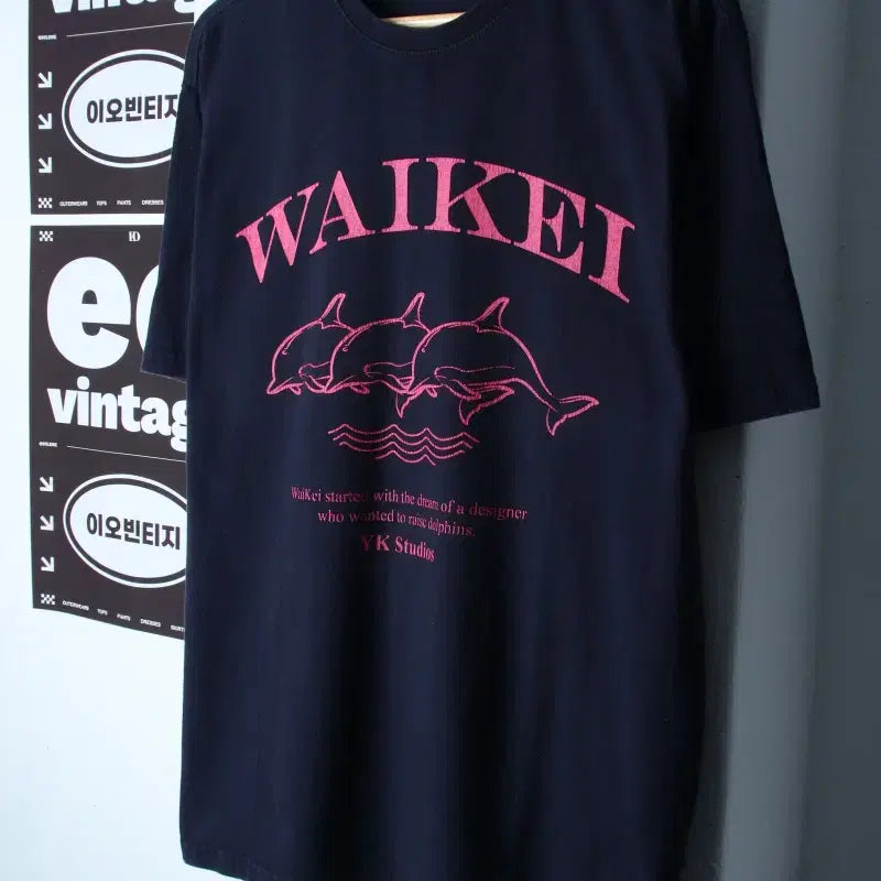 [BUNJANG] YK Dolphin Short Sleeve T-Shirt Navy (L-XL) / (L-XL) 와이케이 반팔 티셔츠 작은사용감 돌고래 네이비-H34951
