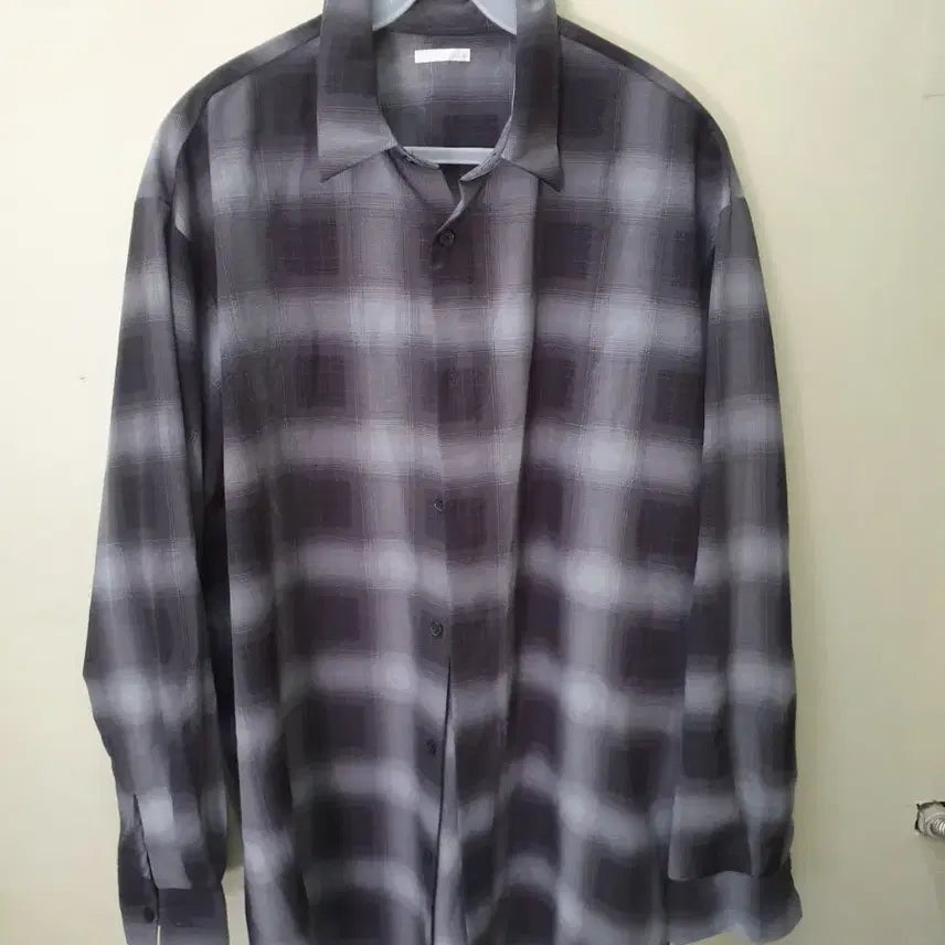 [BUNJANG] GU Check Pattern Long Sleeve Shirt / L GU 체크 긴팔 셔츠