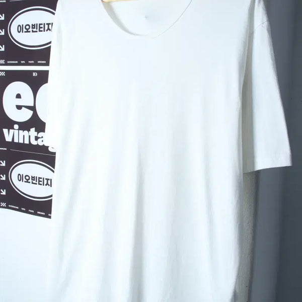 [BUNJANG] G-Flishi Oversized Plain White T-Shirt / (L-XL) 지플리시 반팔 티셔츠 오버핏 무지 화이트-H34953