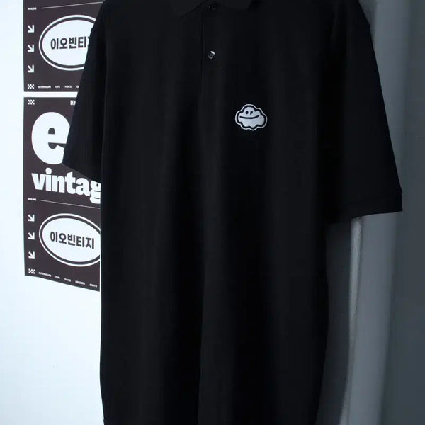 [BUNJANG] Grayver Short-Sleeve Polo T-Shirt Black Old School (L-2XL) / (L-2XL) 그레이버 반팔 카라 티셔츠 새상품 블랙 올드스쿨-H3496