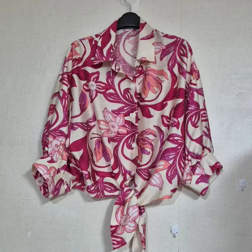 [BUNJANG] Lonic & McCoy Flower Tie Shirt / (새상품)르니앤맥코이 플라워 타이 셔츠  휴양지룩