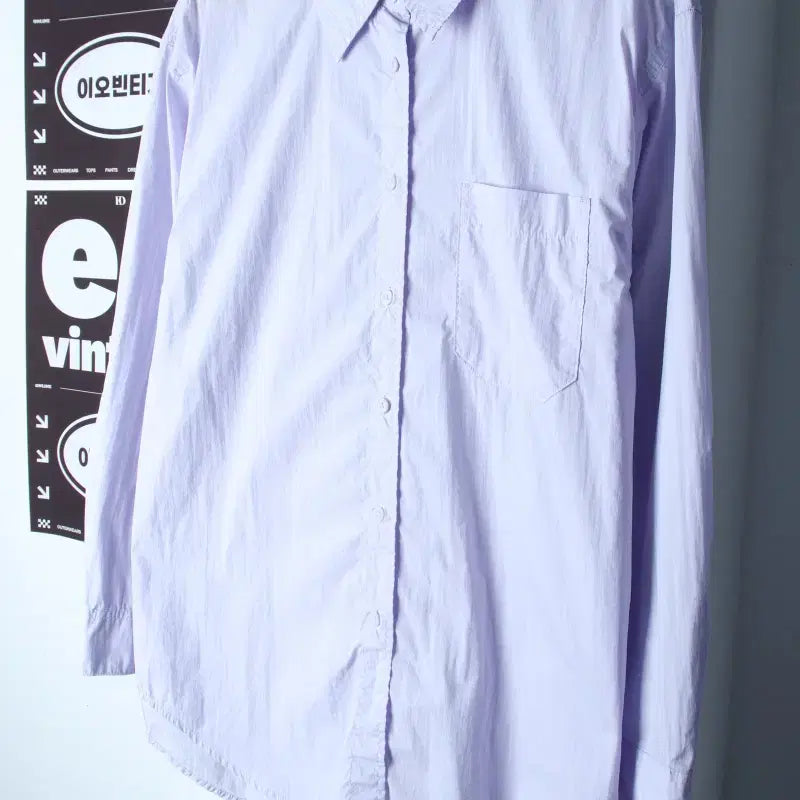 [BUNJANG] 8 Seconds Oversized Plain Nylon Shirt / W(S-L) 에잇세컨즈 셔츠 남방 오버핏 연보라 무지 나일론-H34980