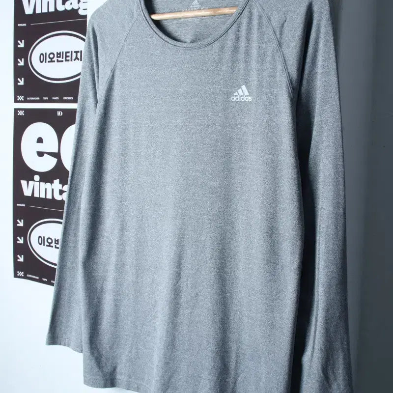 [BUNJANG] Adidas Long Sleeve T-Shirt Raglan Grey - H34989 / W(L) 아디다스 긴팔티셔츠 기능성 나그랑 그레이-H34989