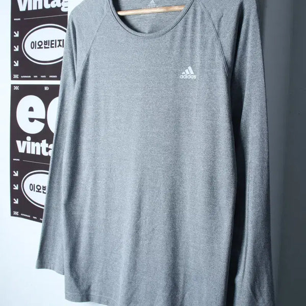 [BUNJANG] Adidas Long Sleeve T-Shirt Raglan Grey - H34989 / W(L) 아디다스 긴팔티셔츠 기능성 나그랑 그레이-H34989