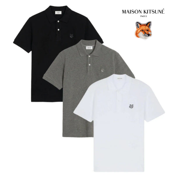 [BUNJANG] Maison Kitsuné Grey Fox Head Patch Short Sleeve Polo T-Shirt (Unisex) / 정품/새상품) 메종 키츠네 그레이 폭스 PK 카라 반팔티 남녀공용