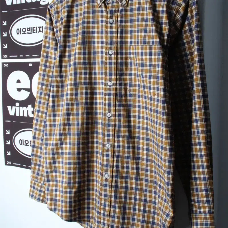 [BUNJANG] Uniqlo Check Pattern Casual Shirt / (S) 유니클로 셔츠 남방 체크 브라운-H34848