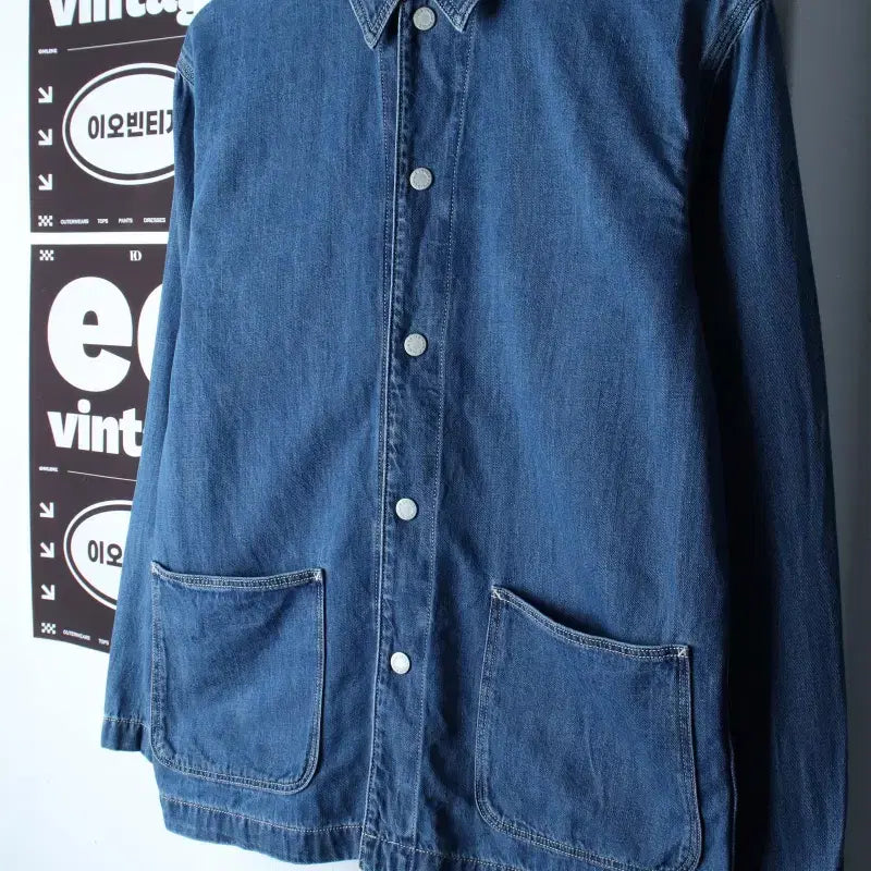 [BUNJANG] Uniqlo Zip-Up Windbreaker Denim Trucker Jacket / W(S) 유니클로 집업 바람막이 점퍼자켓 데님 청 트러커 포켓-H3485