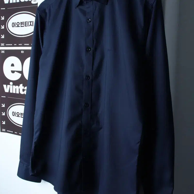 [BUNJANG] YeJek Plain Navy Shirt / (L) 예작 셔츠 남방 네이비 무지 놈코어-H34864