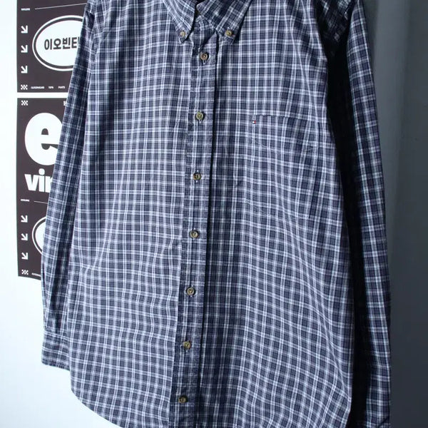 [BUNJANG] Tommy Hilfiger 2XL Check Pattern Button-Up Shirt / (2XL) 타미힐피거 셔츠 남방 빅사이즈 체크 에이징 아메카지-H3486