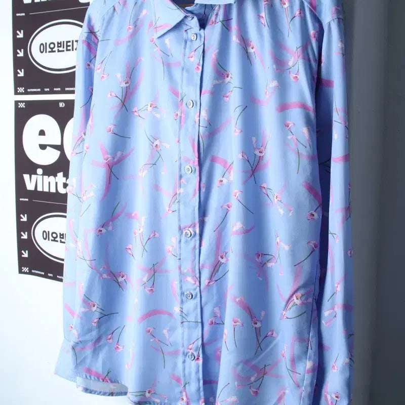 [BUNJANG] The Centaur Hawaiian Floral Pattern Shirt - Light Blue / W(F) 더 센토르 셔츠 남방 하와이안 플라워패턴 연블루-H34868