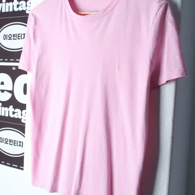 [BUNJANG] Zara Basic Plain Short Sleeve T-Shirt Pink / W(S-M) 자라 반팔 티셔츠 무지 핑크 기본-H34876