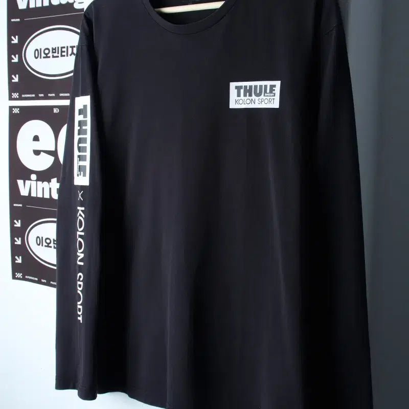 [BUNJANG] Kolon Sport x Thule Collaboration Long Sleeve T-Shirt Black Limited Edition / (L) 코오롱스포츠 긴팔티셔츠 툴레 협업 블랙 한정판-H34885