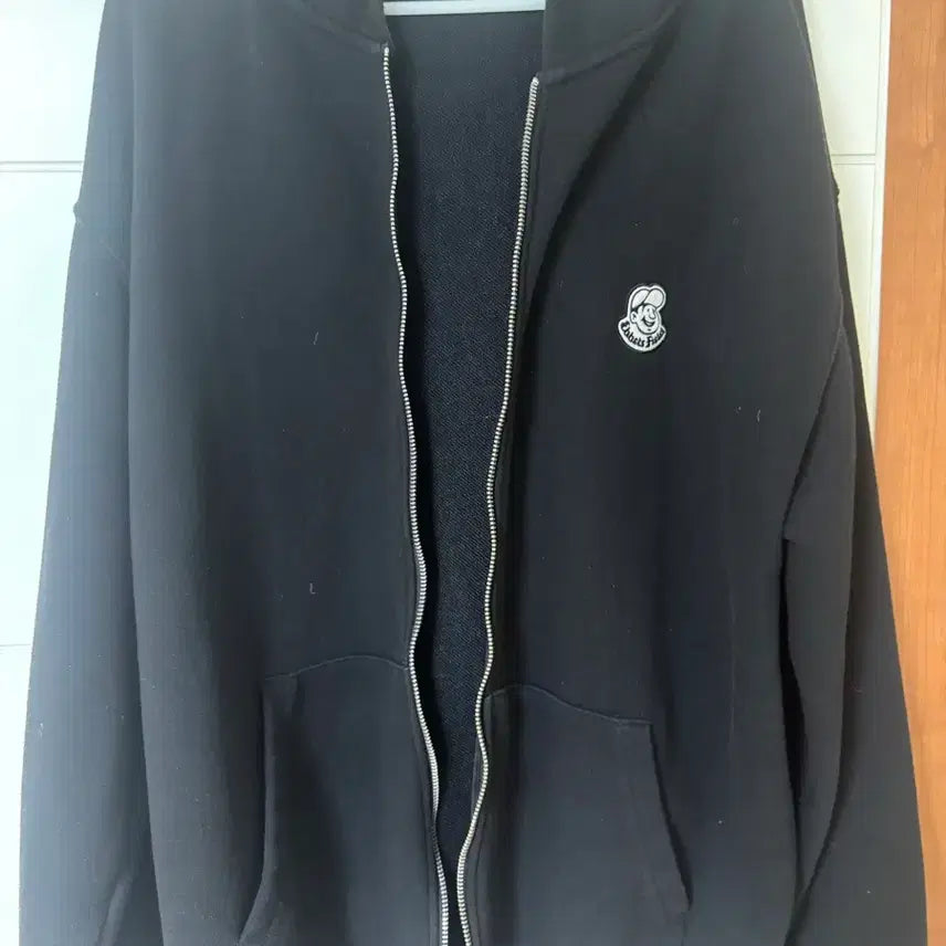 [BUNJANG] Black Zip-Up Hoodie / 블랙 후드 집업