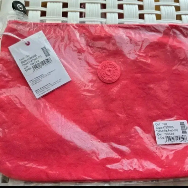 [BUNJANG] Kipling Flat Pouch Pink Coral / 키플링 플랫 파우치 핑크 코랄