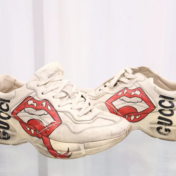 [BUNJANG] Gucci Rhyton Dirty Lips Sneakers Shoes / 구찌 라이톤 더티 입술 스니커즈 운동화 552089