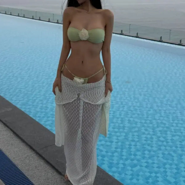 [BUNJANG] Bikini Set Tube Top Swimsuit Women / 비키니 세트 튜브탑 수영복 여성