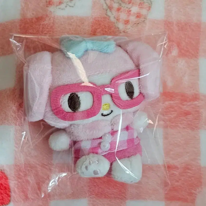 [BUNJANG] My Melody Pink Check Glasses Doll / 마이멜로디 안경 핑크 체크 인형