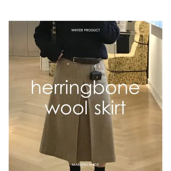 [BUNJANG] Mabling Herringbone Skirt / 마블링 mabling s size헤링본 스커트 치마 Herringbone