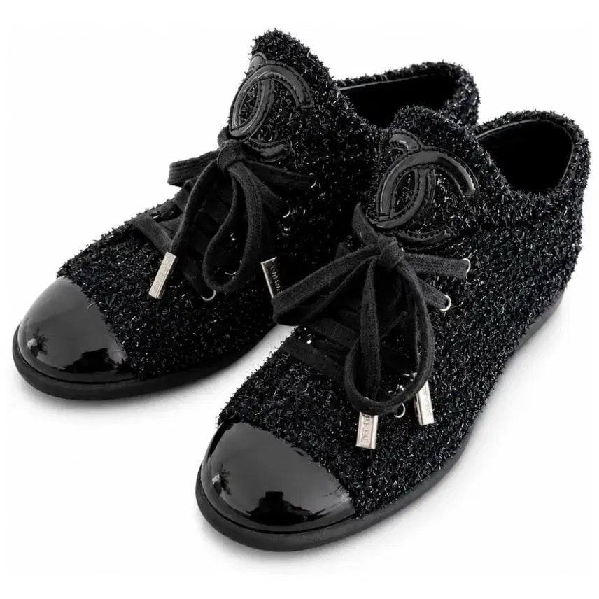 [BUNJANG] Chanel Tweed Sneakers Black 36 / 샤넬 트위드 스니커즈 블랙 36