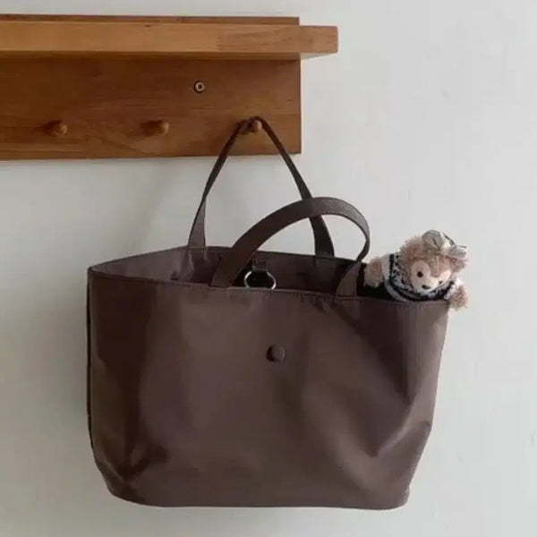 [BUNJANG] Women's Lightweight Nylon Square Tote Bag / 여성 가을 사계절 가벼운 나일론 데일리 여행 사각 토트백 가방
