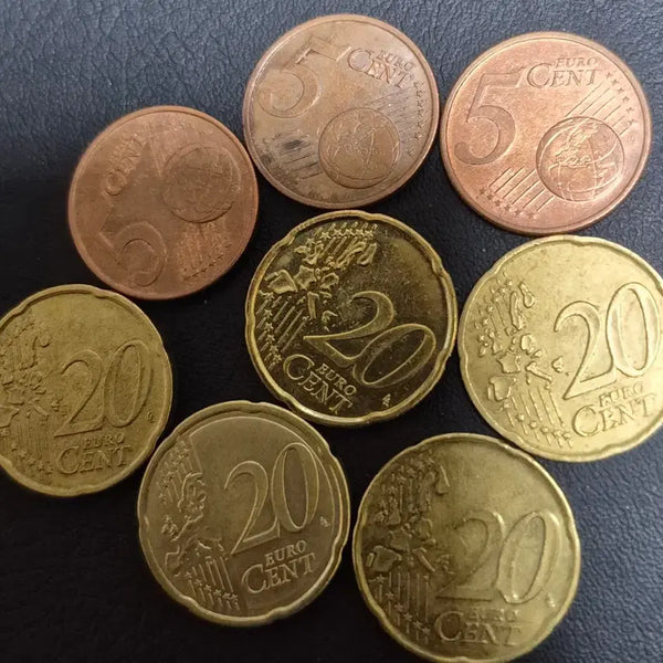 [BUNJANG] Euro Coins Bundle Set - 5 Cents & 20 Cents (Various Years) / 20센트 5센트 유로 동전. 초년도10점 일괄. 줄세우기