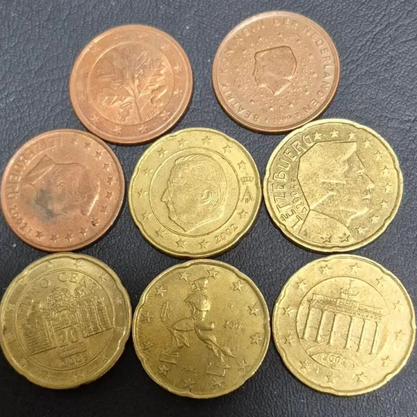 [BUNJANG] Euro 20 Cent & 5 Cent Coin Set (2002-2009) - 8 Early Year Coins / 유로 20센트5센트 주화. 줄세우기8점. 초년도