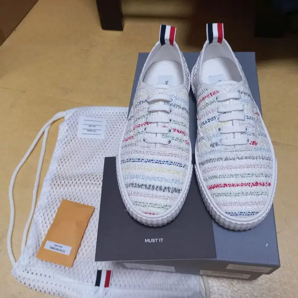 [BUNJANG] Thom Browne Knit Sneakers White US 8.0 / [265] 톰브라운 니트스니커즈 화이트 US8.0 새상품