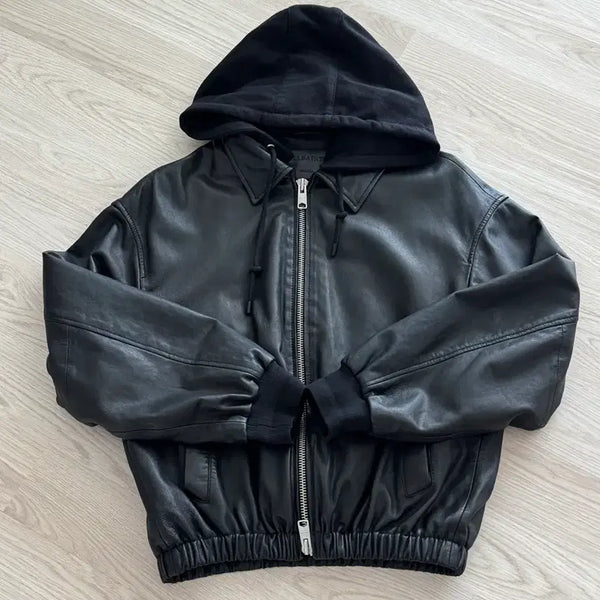 [BUNJANG] All Saints All Saints Niesen Bomber Genuine Leather Jacket / 올세인츠 니슨보머 w020lc 양가죽 가죽자켓 점퍼