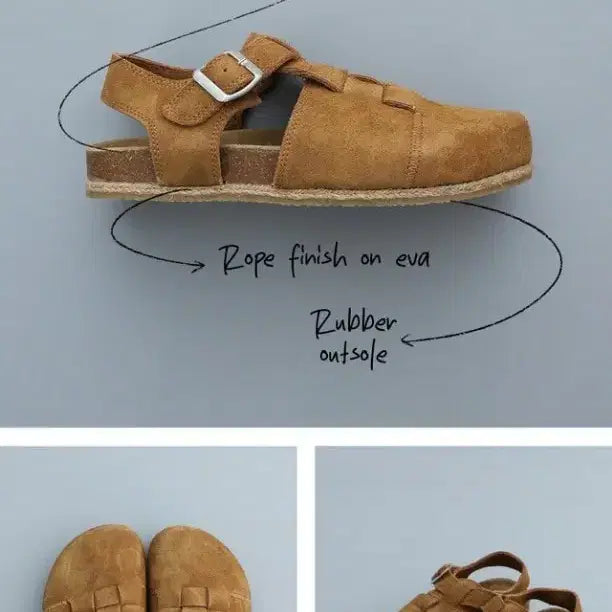 [BUNJANG] Catchball Suede Sandals Brown Size 280 / 캐치볼 스웨이드 샌들 브라운 280