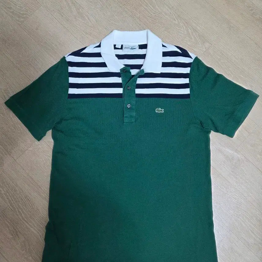 [BUNJANG] Lacoste 85th Anniversary Stripe Short Sleeve Polo Shirt / 라코스테 85주년 스트라이프  반팔 카라티 피케티 95