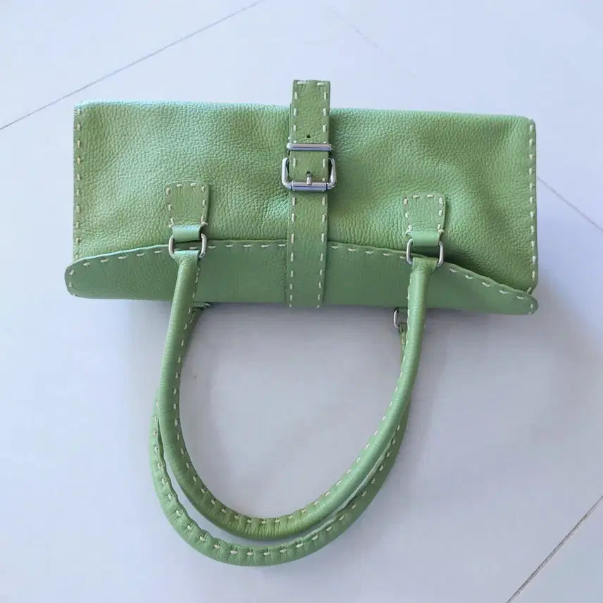 [BUNJANG] Handmade Cowhide Leather Baguette Bag / 핸드메이드 소가죽 바게트 가방