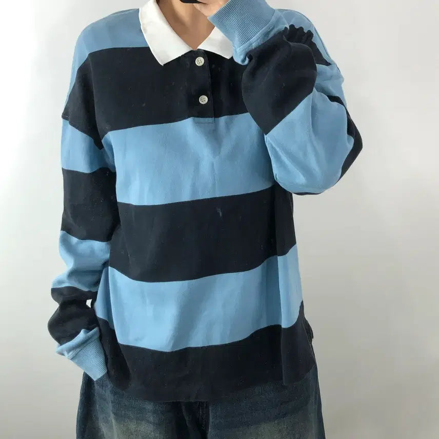[BUNJANG] COS Striped Rugby T-Shirt / [L] 코스 스트라이프 럭비 티셔츠