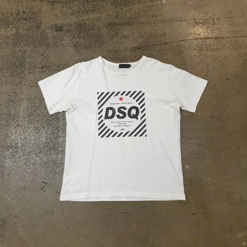 [BUNJANG] DSQUARED2 DSQ Logo T-Shirt White L / DSQUARED2 DSQ 반팔티 화이트 L