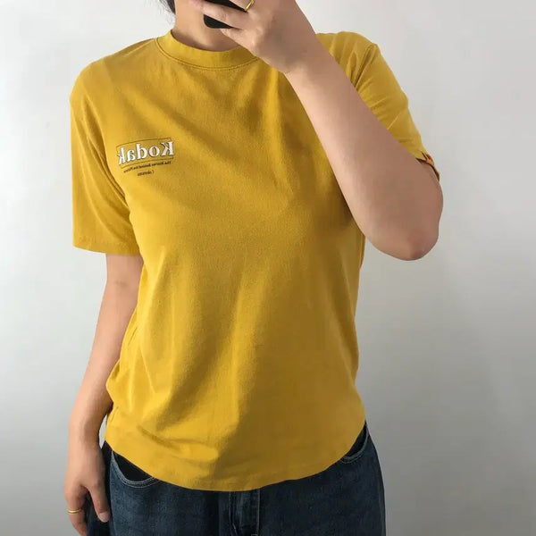 [BUNJANG] Kodak Mustard Short Sleeve T-Shirt / [M] 코닥 머스타드 반팔티