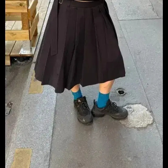 [BUNJANG] Ethos Pleated Midi Skirt L / 에토스 플리츠 미디스커트L