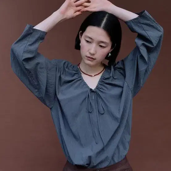 [BUNJANG] Ethos Tie Strap Blouse / 에토스 타이 스트랩 블라우스