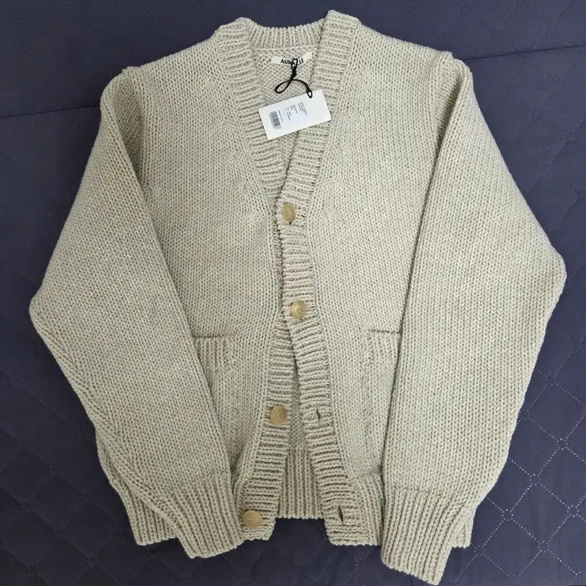 [BUNJANG] Ourlee Wool Cashmere Felted Knit Cardigan Ivory / [4, 새제품] 오라리 울 캐시미어 펠티드 니트 가디건 아이보리