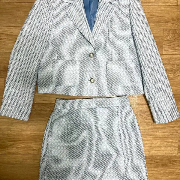 [BUNJANG] Roem Tweed Jacket and Skirt Set / 로엠 트위드 자켓 스커트 세트